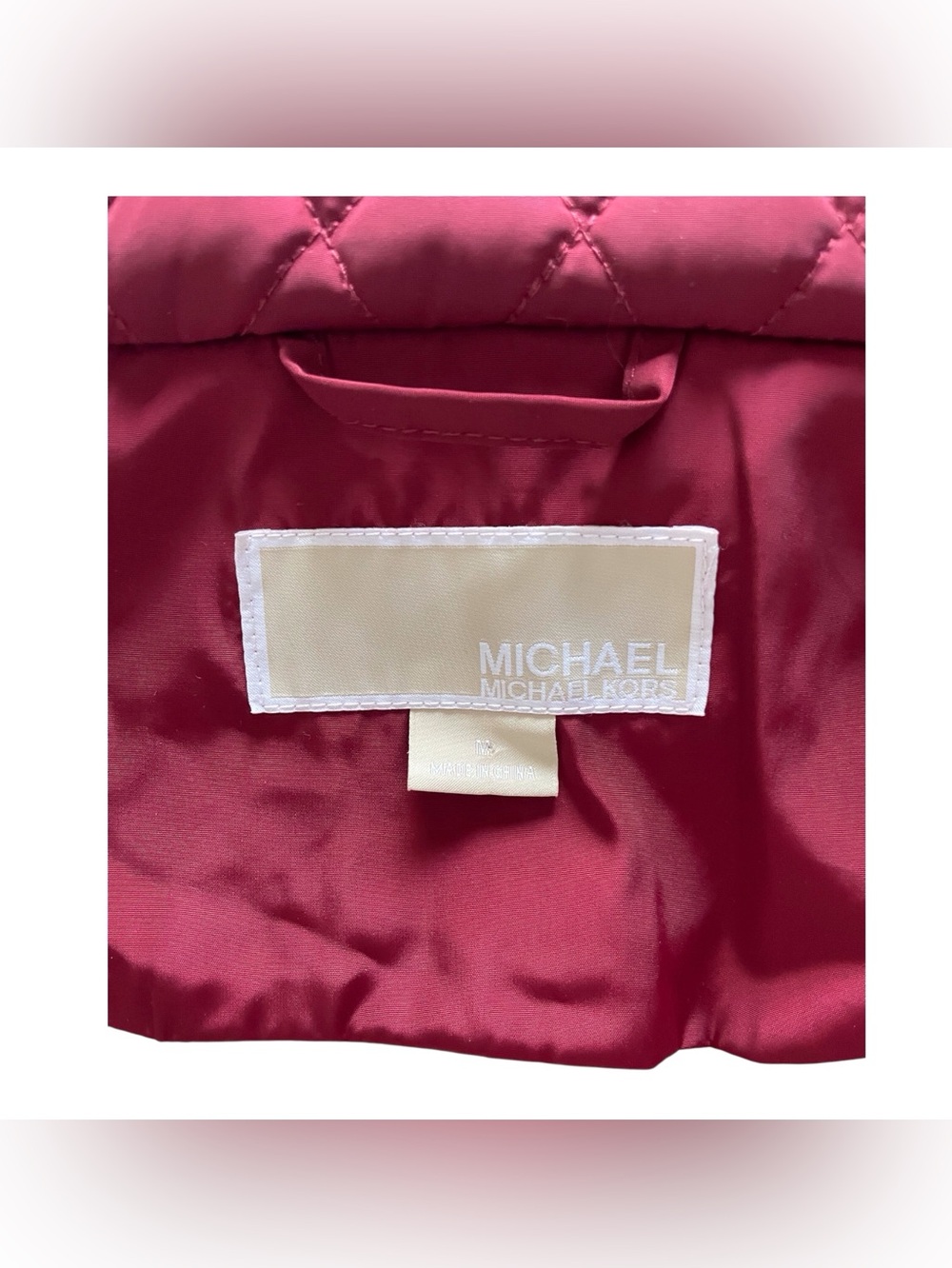Michael Michael Kors Quilted Burgundy Jacket, M - Picture 2 of 14